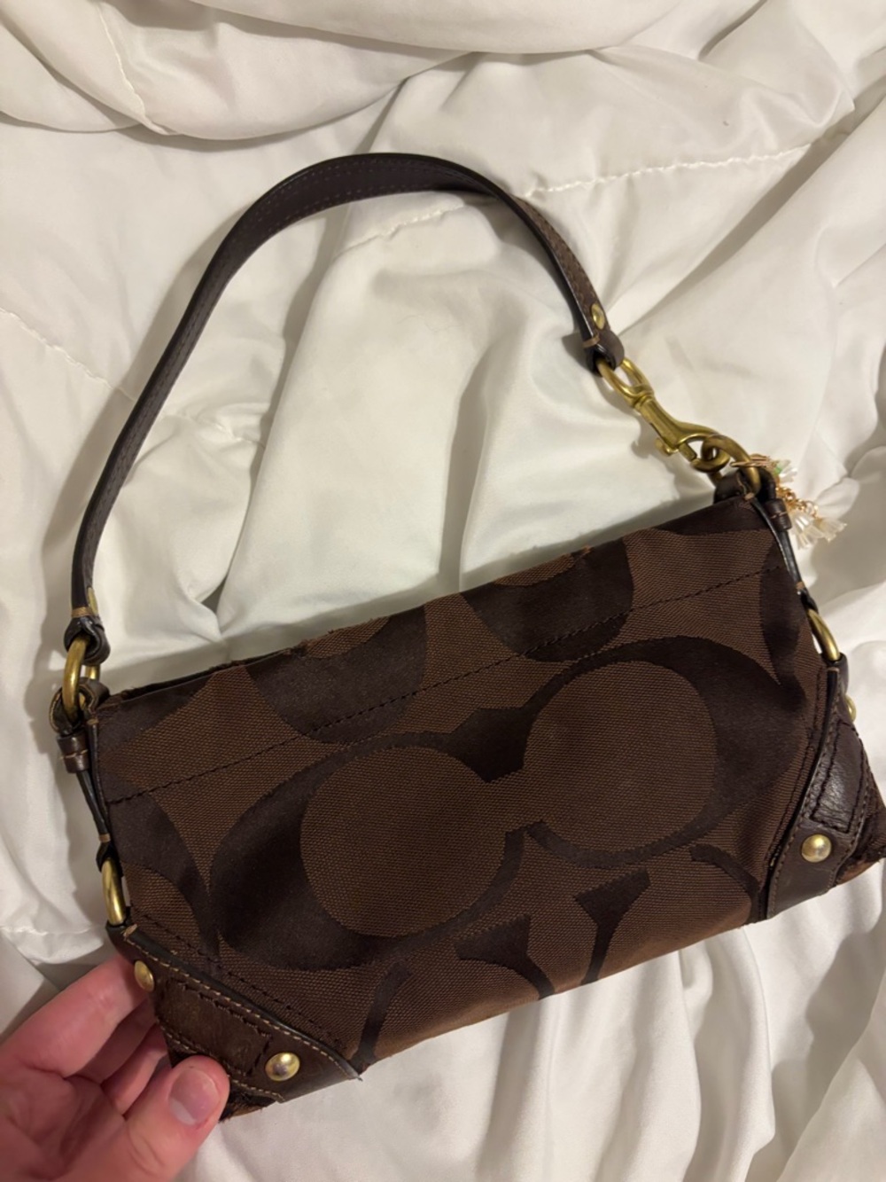 Coach Black & brown Mini Carly Shoulder Bag with Gold Hardware - Picture 10 of 16